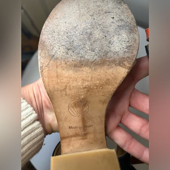 Coclico Spain multi color leather strappy stacked heel sandals. Size 41/10.5 - Picture 7 of 8